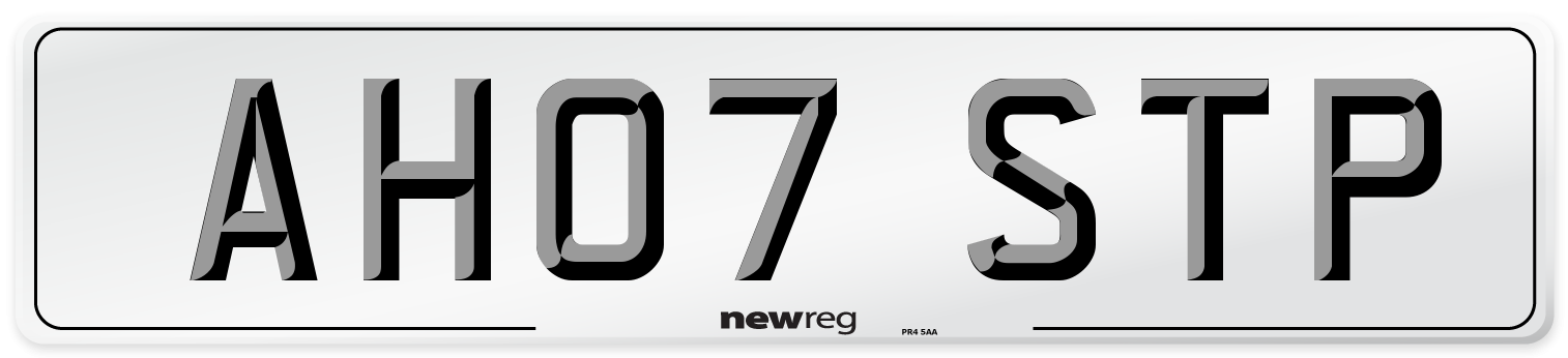 AH07 STP Number Plate from New Reg